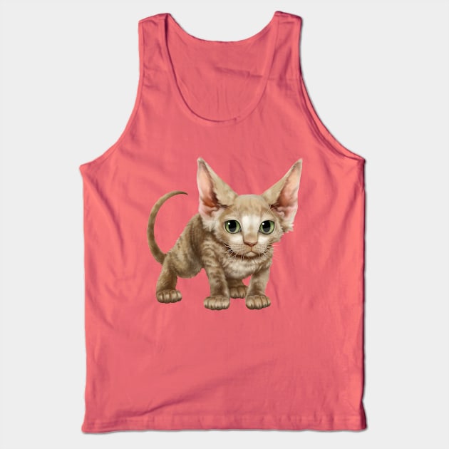 Cat-a-clysm Devon rex kitten Tank Top by ikerpazstudio